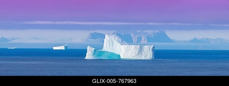 Iceberg seen from cruise ship vacation near Greenland coast in Arctic circle near Ilulissat Disko Bay-stock-foto