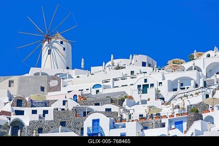 White village, Oia village, Oia, Santorini, Cyclades Islands, Greece-stock-foto