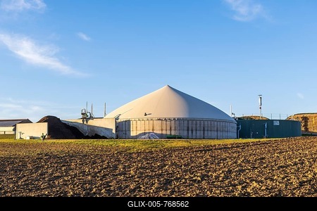 Biogas plant near Backnang, Baden-Württemberg, Germany-stock-foto