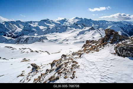 View from the Geierjoch to the Olperer and Zillertaler Alps, Wattentaler Lizum, Tuxer Alps, Tyrol, Austria-stock-foto