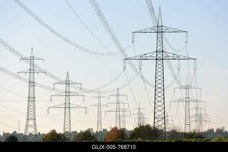 Transmission lines in Waiblingen, Baden-Württemberg, Germany-stock-foto