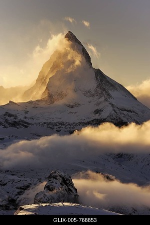 Mt Matterhorn in the light of the setting sun, Zermatt, Valais, Switzerland, Europe, Europe-stock-foto
