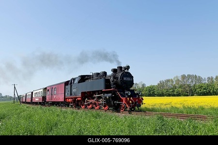 Steam train Molli, Klein Bollhagen, Mecklenburg-Western Pomerania, Germany-stock-foto