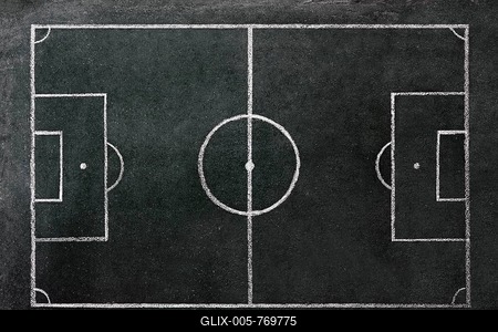 Football pitch drawn on a chalkboard-stock-foto
