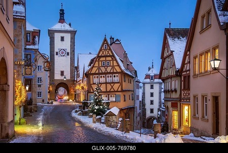 Plönlein with Siebersturm and Kobolzellerturm, Rothenburg ob der Tauber, Old Town, Tauber Valley, Romantic Road, Middle Franconia, Franconia, Bavaria, Germany-stock-foto