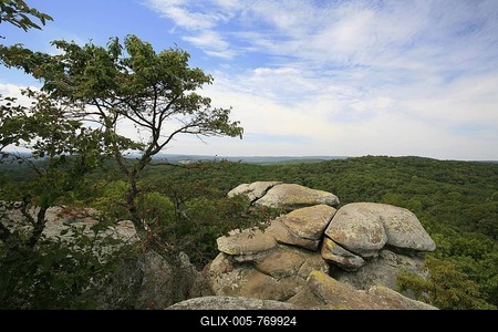 Sandstone rocks in the Garden of the Gods, Shawnee National Forest, Illinois, USA-stock-foto