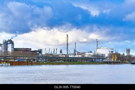 Ludwigshafen, Germany, January 2022: Industrial buildings of BASF SE, a German multinational chemical company and largest chemical producer in the world-stock-foto