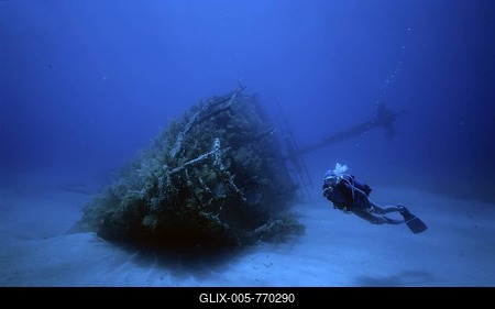 Unknown shipwreck off the coast of Cuba, Caribbean-stock-foto