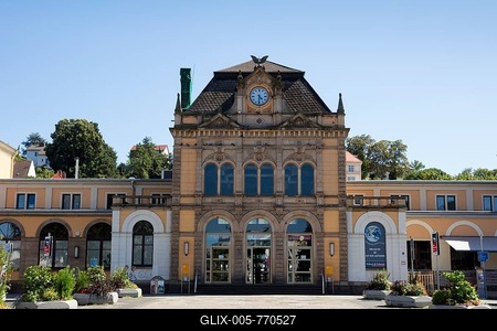 Central Station, Neustadt an der Weinstraße, Palatinate, Rhineland-Palatinate, Germany-stock-foto