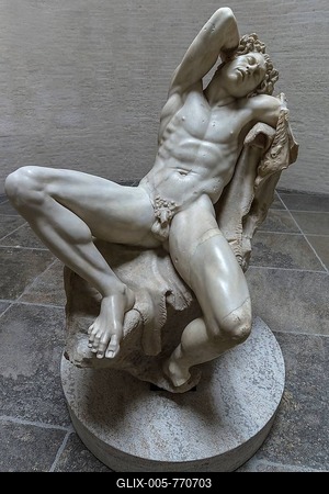 Barberinic Faun or Barberinic Satyr, Roman sculpture around 220 BC, glyptotheque, Munich, Upper Bavaria, Germany-stock-foto