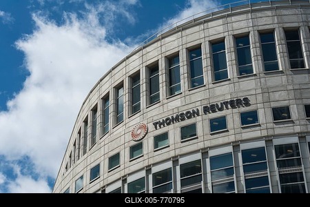Thomson Reuters Building, One Canada Square, Canary Wharf, London, England, United Kingdom-stock-foto