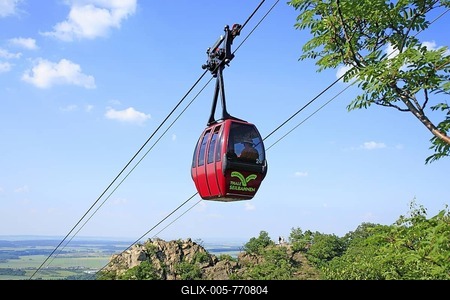 Cable car from Thale to Hexentanzplatz plateau, Eastern Harz, Saxony-Anhalt, Germany, Europe-stock-foto