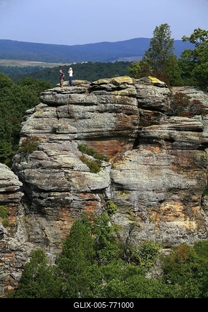 Sandstone rocks in the Garden of the Gods, Shawnee National Forest, Illinois, USA-stock-foto