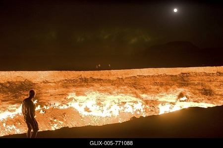 Darvaza Gas Crater, Turkmenistan, Central Asia-stock-foto