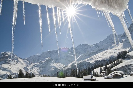 Snowy mountain landscape, Muerren, Bernese Oberland, Switzerland, Europe-stock-foto