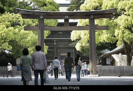 Torii, Meiji Shrine, Tokyo, Japan, Asia-stock-foto