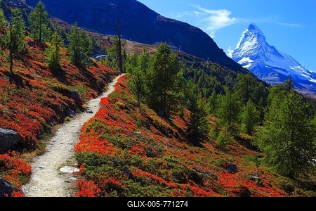 Mountain path, Matterhorn, Valais, Switzerland-stock-foto