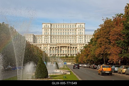 Palace of Parliament or Palace of the People, Bucharest, Romania-stock-foto