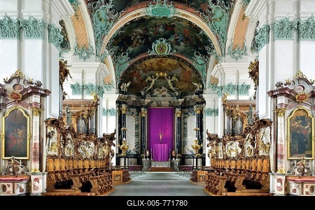 Choir of the St. Gallen Cathedral, UNESCO World Heritage Site, St. Gallen, Switzerland-stock-foto