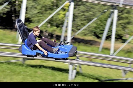 SoellereckRodel, an alpine roller coaster, Soellereck Bahn railway, Oberstdorf, Allgaeu, Bavaria, Germany, Europe-stock-foto