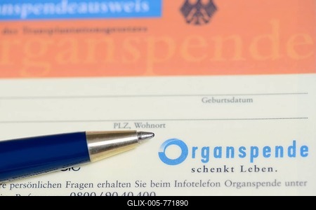 German donar card, Organspende, with pen-stock-foto