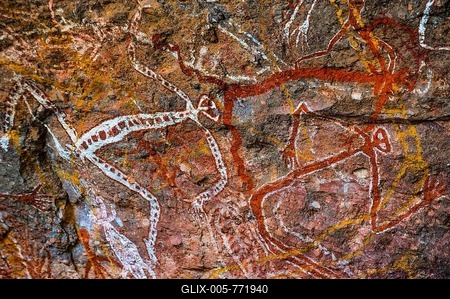 Aboriginal wall painting, Kakadu National Park, Northern Territory, Australia-stock-foto
