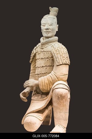 Museum of the Terracotta Warriors, Kneeling Archer, Mausoleum of the first Qin Emperor, Xian, Shaanxi Province, China-stock-foto