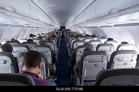 Passengers in a passenger plane during flight-stock-foto