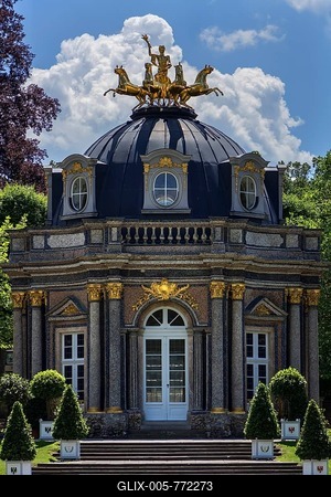 Sun Temple of the New Palace from 1753, Eremitage, Bayreuth, Upper Franconia, Bavaria, Germany-stock-foto