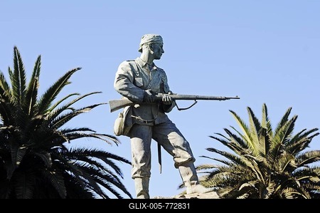 Marine monument to commemorate the naval soldiers in the fight against the Herero and Nama, Swakopmund, Erongo region, Namibia, Africa-stock-foto