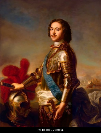 Portrait of Peter the Great, Peter I or Pyotr Alexeyevich Romanov, 1672-1725, Emperor of the Russian Empire, painting digitally optimized-stock-foto