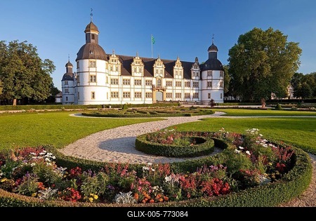 Schloss Neuhaus, Weser Renaissance, Paderborn, East Westphalia-Lippe, North Rhine-Westphalia, Germany-stock-foto
