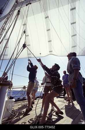 Setting sail on the three-mast sailing ship Amorina (press conference), Red Sea-stock-foto