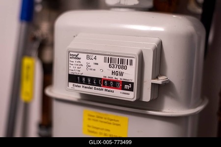 Gas meter, natural gas, Germany-stock-foto