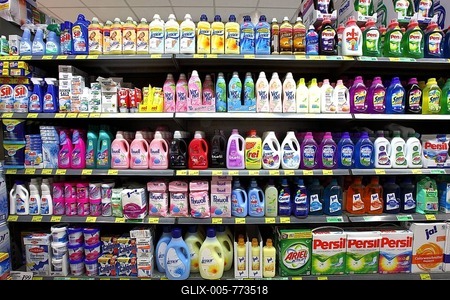 Detergents, self-service, supermarket, Germany, Europe-stock-foto