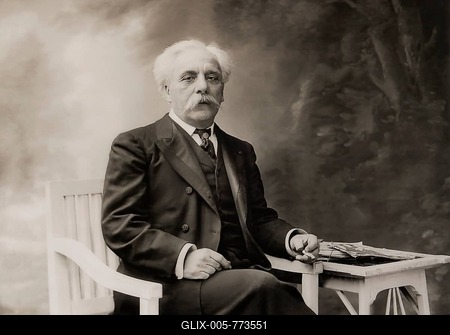 Portrait of Gabriel Urbain Fauré, 1845  1924, French composer, digitally edited according to a photograph by Nadar, 1905-stock-foto