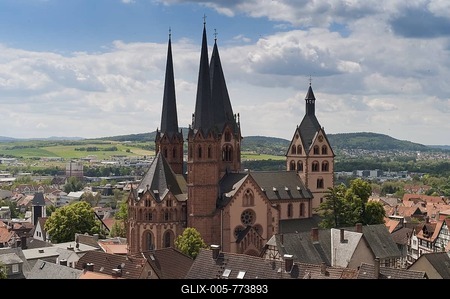 Marienkirche Church, landmark of Gelnhausen, Hesse, Germany, Europe-stock-foto