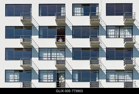Studio building and dorm, Bauhaus University, Dessau, Dessau-Roßlau, Saxony-Anhalt, Germany-stock-foto