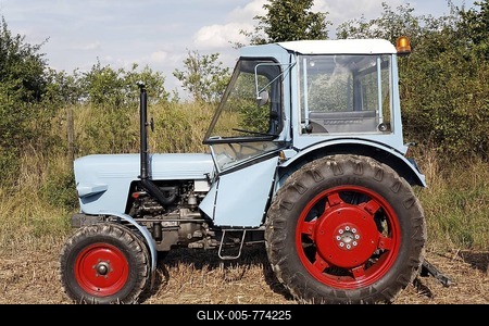Restored vintage Eicher tractor, Angermunder Treckerfreunde, Duesseldorf, North Rhine-Westphalia, Germany, Europe-stock-foto