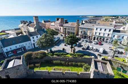 Overlook over Castletown, Isle of Man, United Kingdom-stock-foto