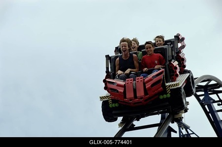 Roller coaster, switchback, theme park Legoland, Guenzburg, Bavaria, Germany-stock-foto