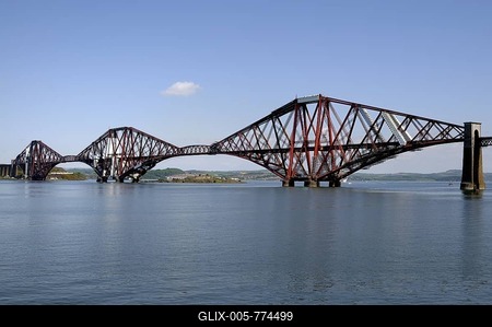 Forth Rail Bridge crossing the firth of Forth Fjord near Edinburgh, Scotland, Great Britain, Europe-stock-foto