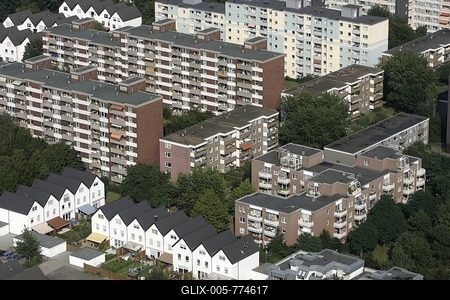 Housing estate, apartment buildings, Cologne, North Rhine-Westphalia, Germany-stock-foto