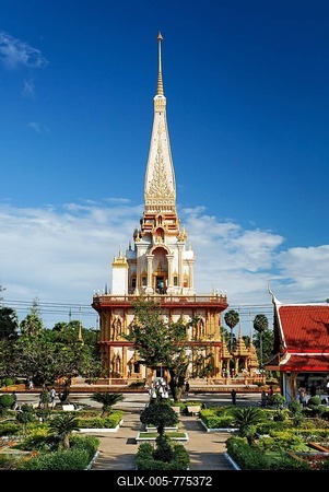 Wat Chalong Temple, Phuket, Thailand-stock-foto