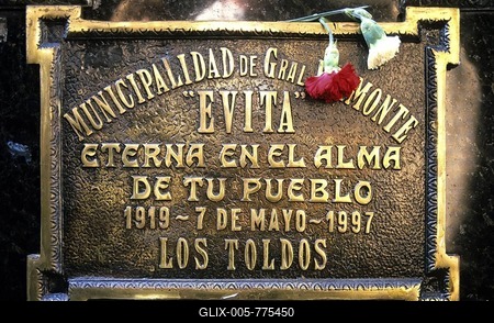Eva Perón's grave, Evita, Recoleta Cemetery, Buenos Aires, Argentina-stock-foto