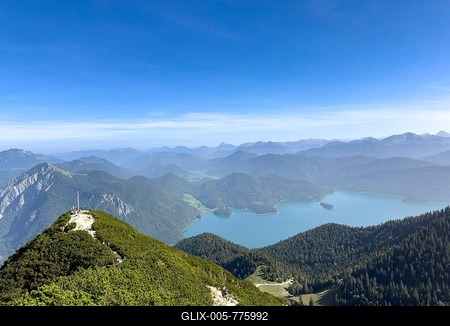 View of the Herzogstand and Walchensee, Bavaria, Germany-stock-foto
