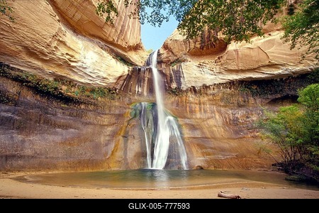 Lower Calf Creek Falls, Calf Creek Canyon, Escalante National Monument, Utah, USA-stock-foto