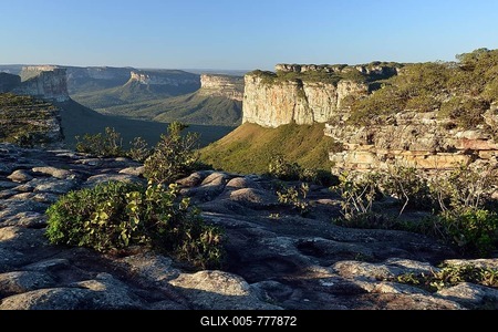 View from Table Mountain Pai Inacio, Chapada Diamantina, Lencois, Bahia, Brazil-stock-foto