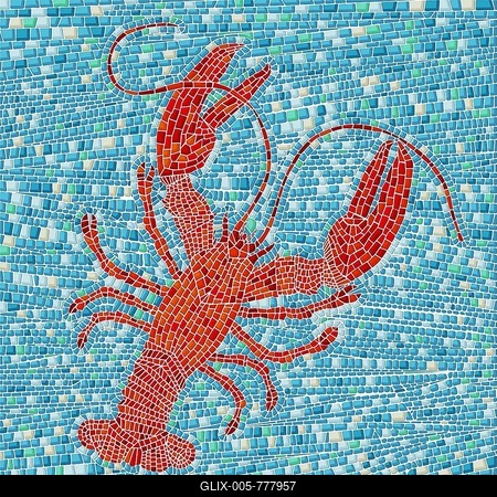 Red lobster mosaic, vector illustration-stock-foto
