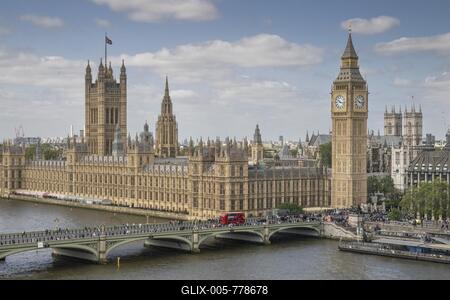 Thames, Houses of Parliament, Big Ben, Palace of Westminster, London, England, Great Britain-stock-foto